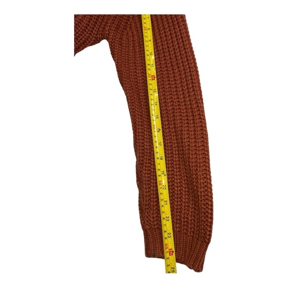 Cozy Orange Cowl Neck Sweater  Chunky Cropped  size M - Picture 5 of 8